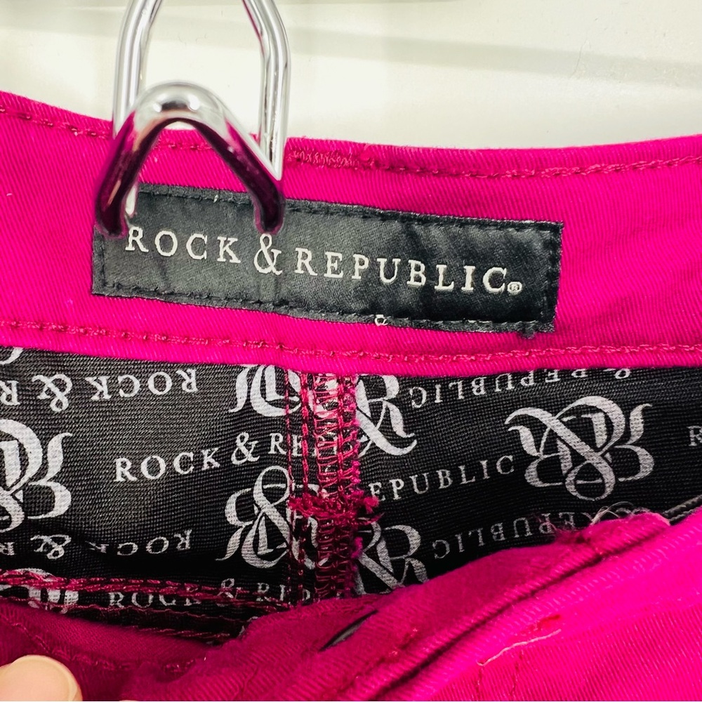 Rock & Republic Magenta Pink High Rise Skinny Ankle Jeans XL - Picture 7 of 14
